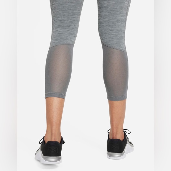 NWT Nike Pro 365 Mid-Rise Cropped Mesh Panel Leggings Running Yoga Jogging Pants - Picture 8 of 16
